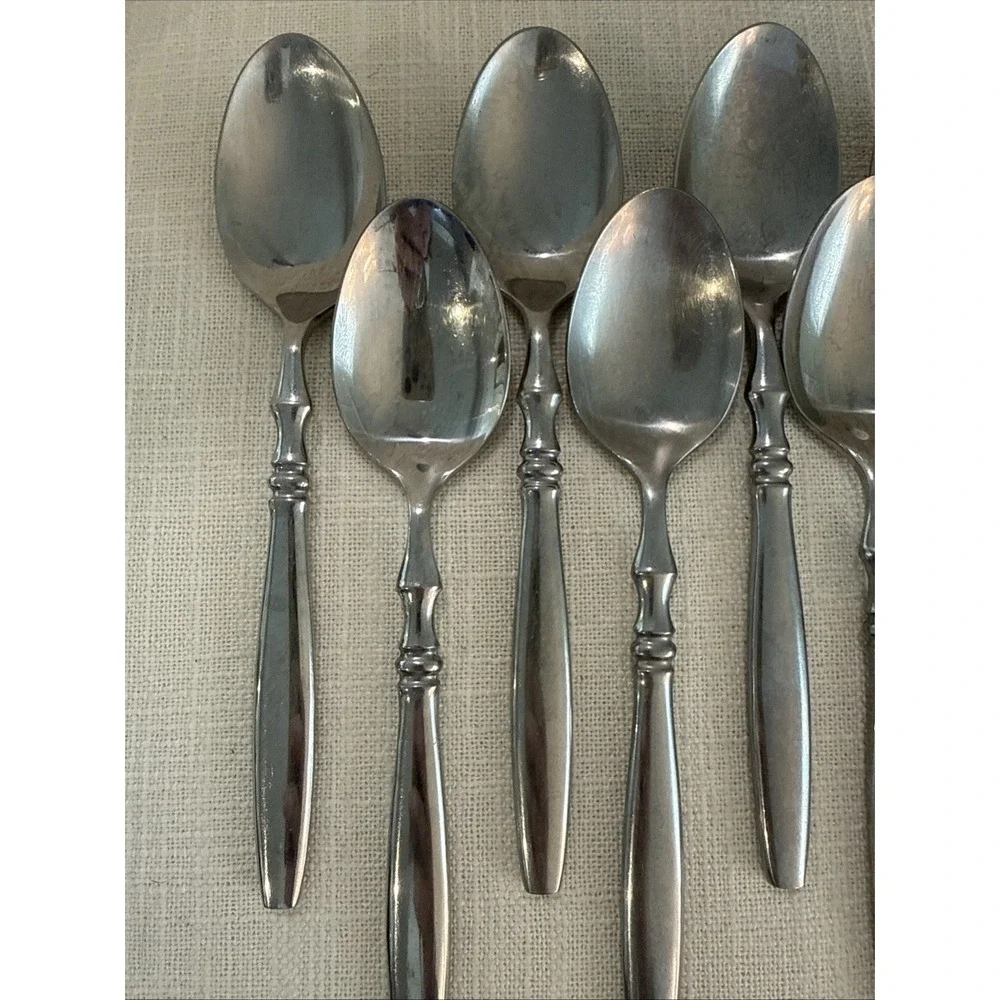 Reed & Barton PERTH Stainless Flatware‎ 7 Oval Soup Spoons Rebacraft Japan